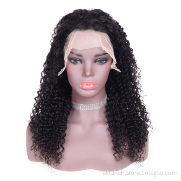 Wholesale Transparent HD Lace Frontal Wigs Cuticle Aligned Peruvian Hair Kinky Curly Wig Human Wigs 100% Human Hair